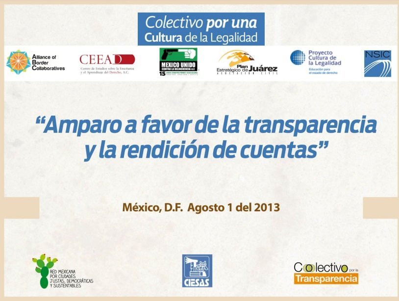 Presentación Rueda de Prensa Amparo Colectivo en Distrito Federal
