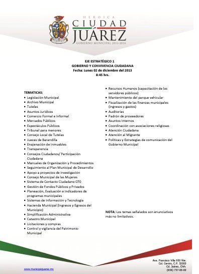 Mesas de Consulta Ciudadanas: PMD 2013-2016