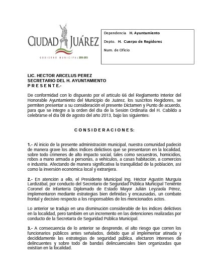 Dictamen de la Comisión de Seguridad