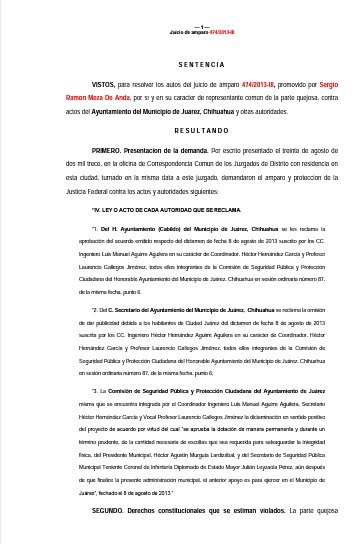 Sentencia Amparo Colectivo