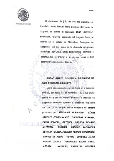 Resolución del Amparo contra Juárez Iluminado