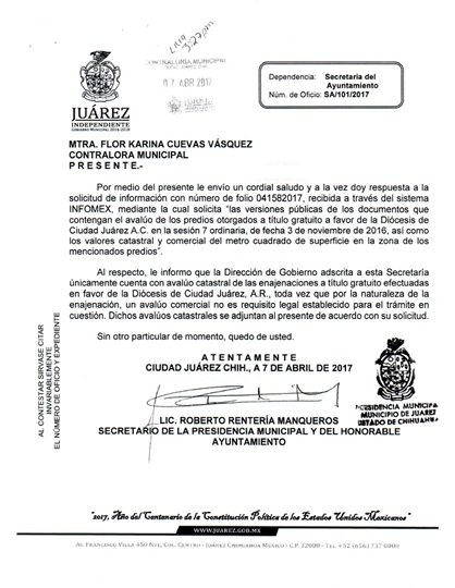 Donativos a Diócesis de Ciudad Juárez