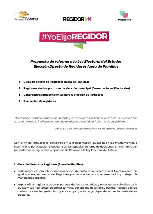 #YoElijoRegidor Ficha Técnica