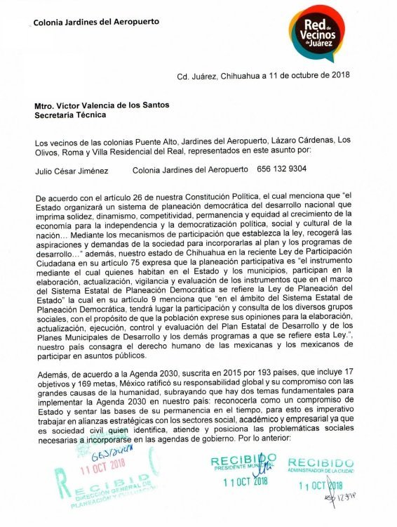 Propuestas Plan Municipal de Desarrollo Urbano 2018-2021