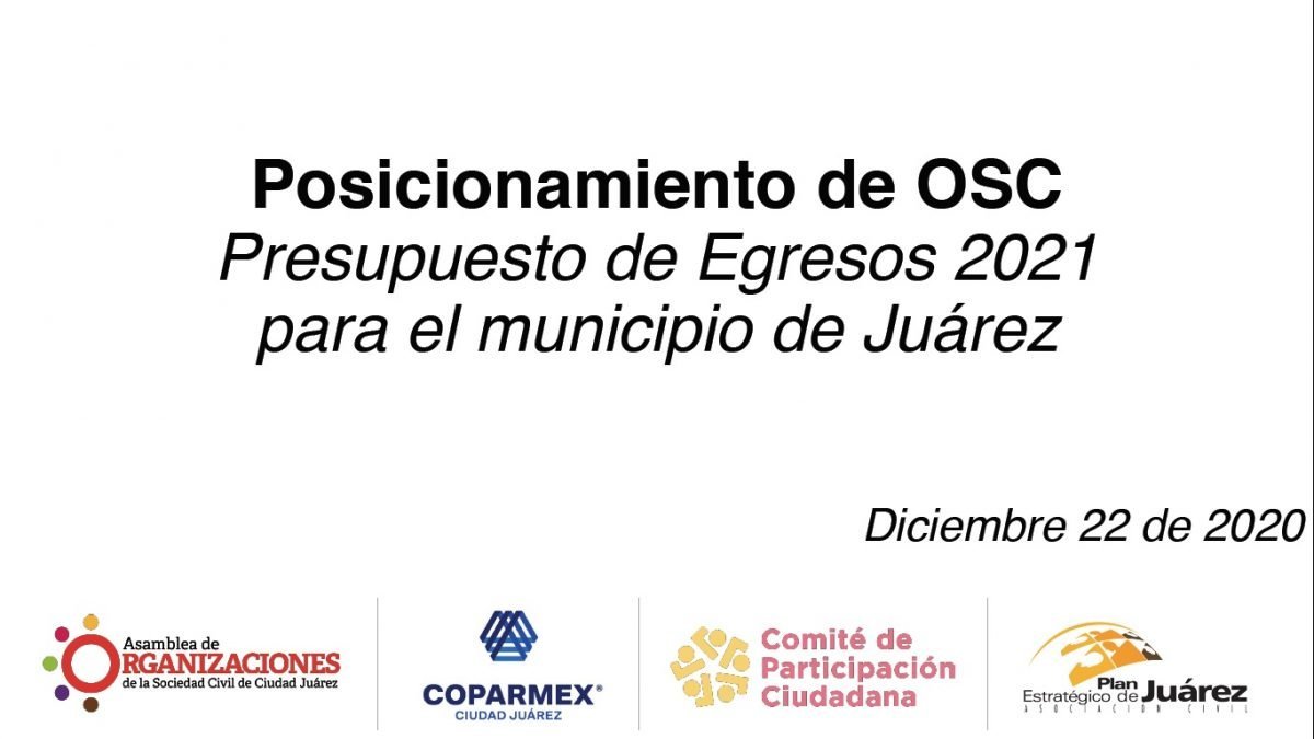 Posicionamiento de Organizaciones de la Sociedad Civil frente a la aprobación del Presupuesto de Egresos 2021