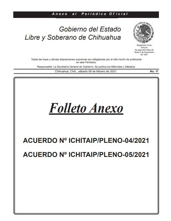 Acuerdo ICHITAIP/Pleno-04/2021