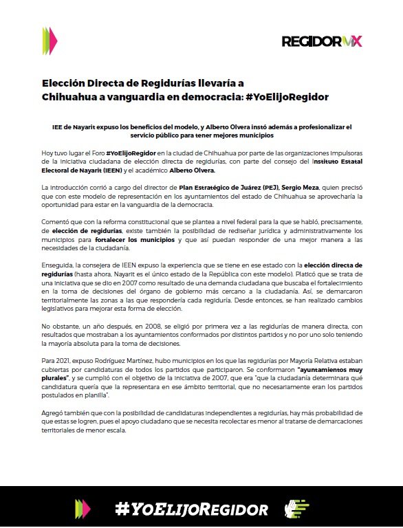 Foro #YoElijoRegidor