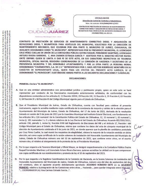 Contrato DCA/DMM/040-A/2021 COURMEXTRES